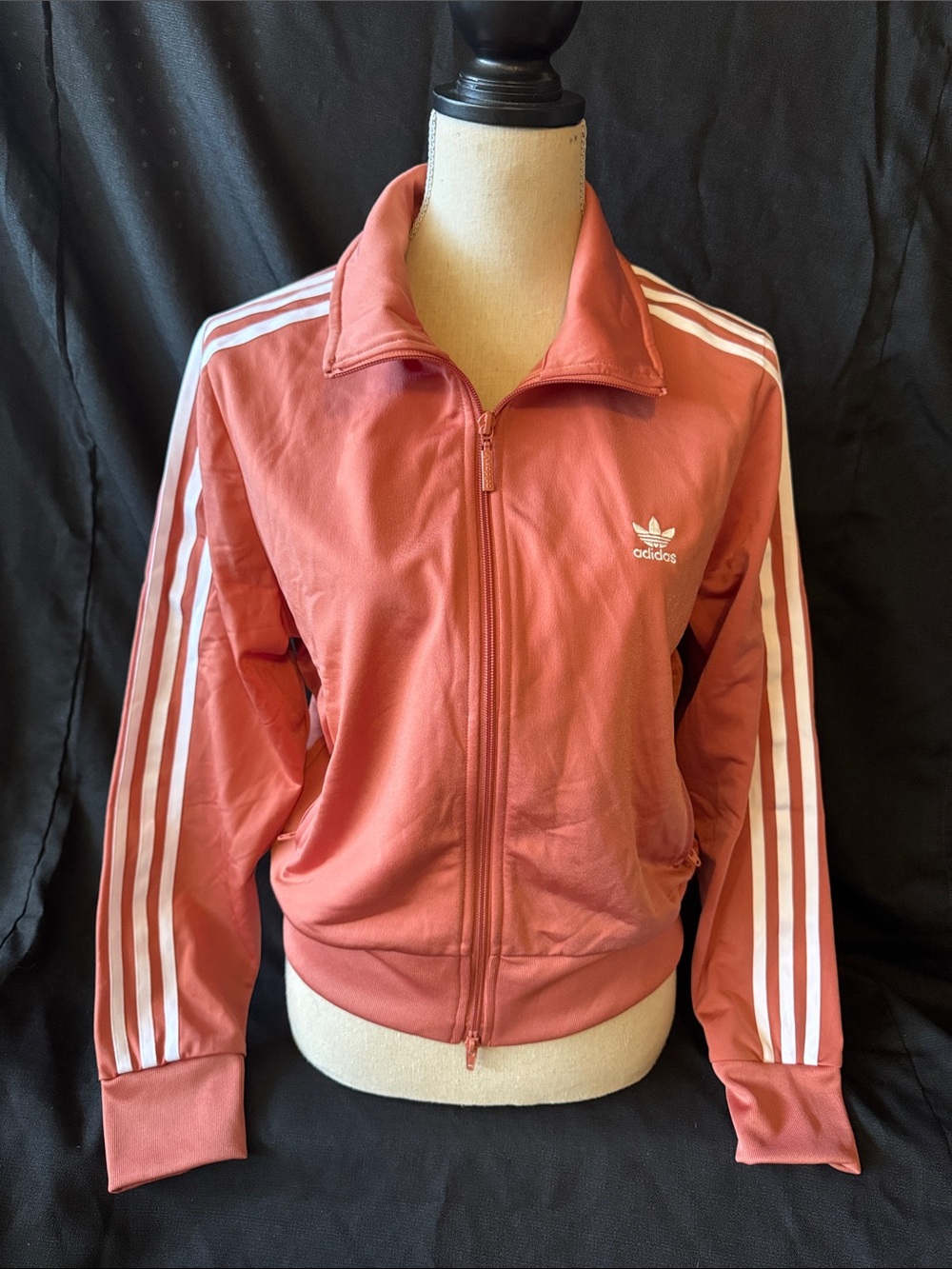 adidas Coral Track Bomber Jacket with White 3-Stripes